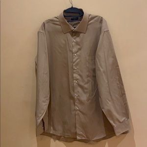 Tan men’s button up shirt